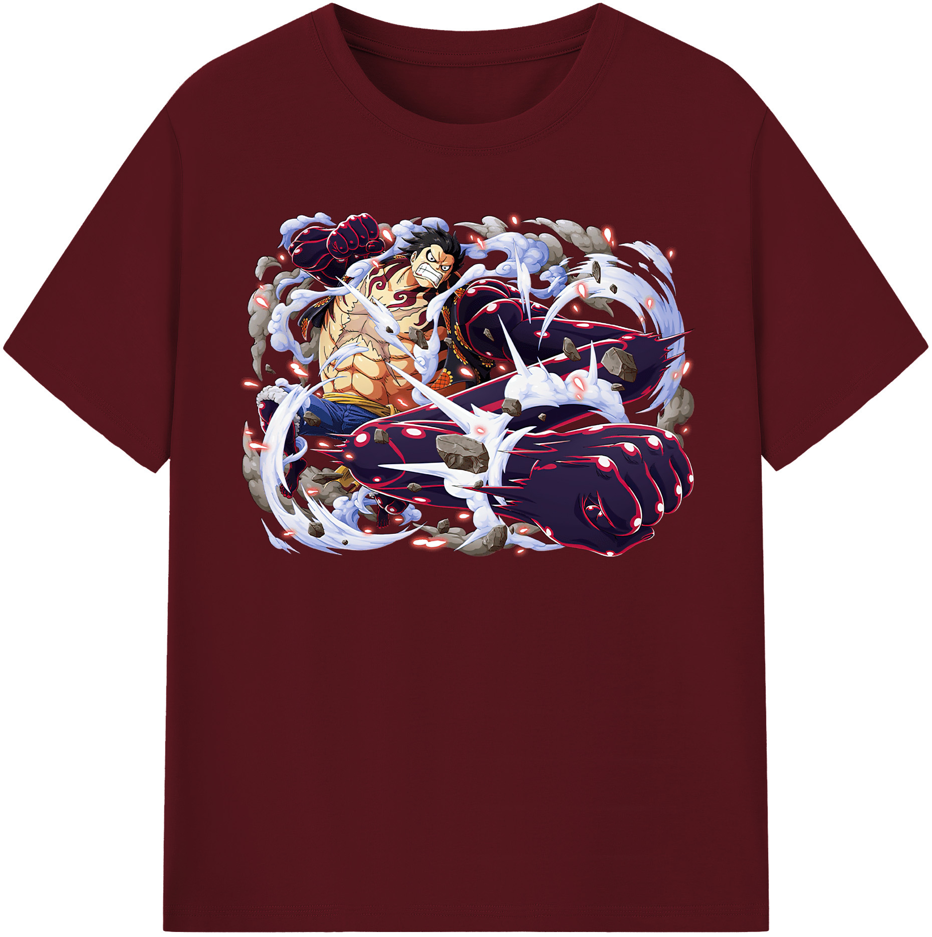 ワンピース モンキー・D・ルフィ ONE PIECE Monkey D. Luffy 綿100％半袖Tシャツ（フロントプリント）